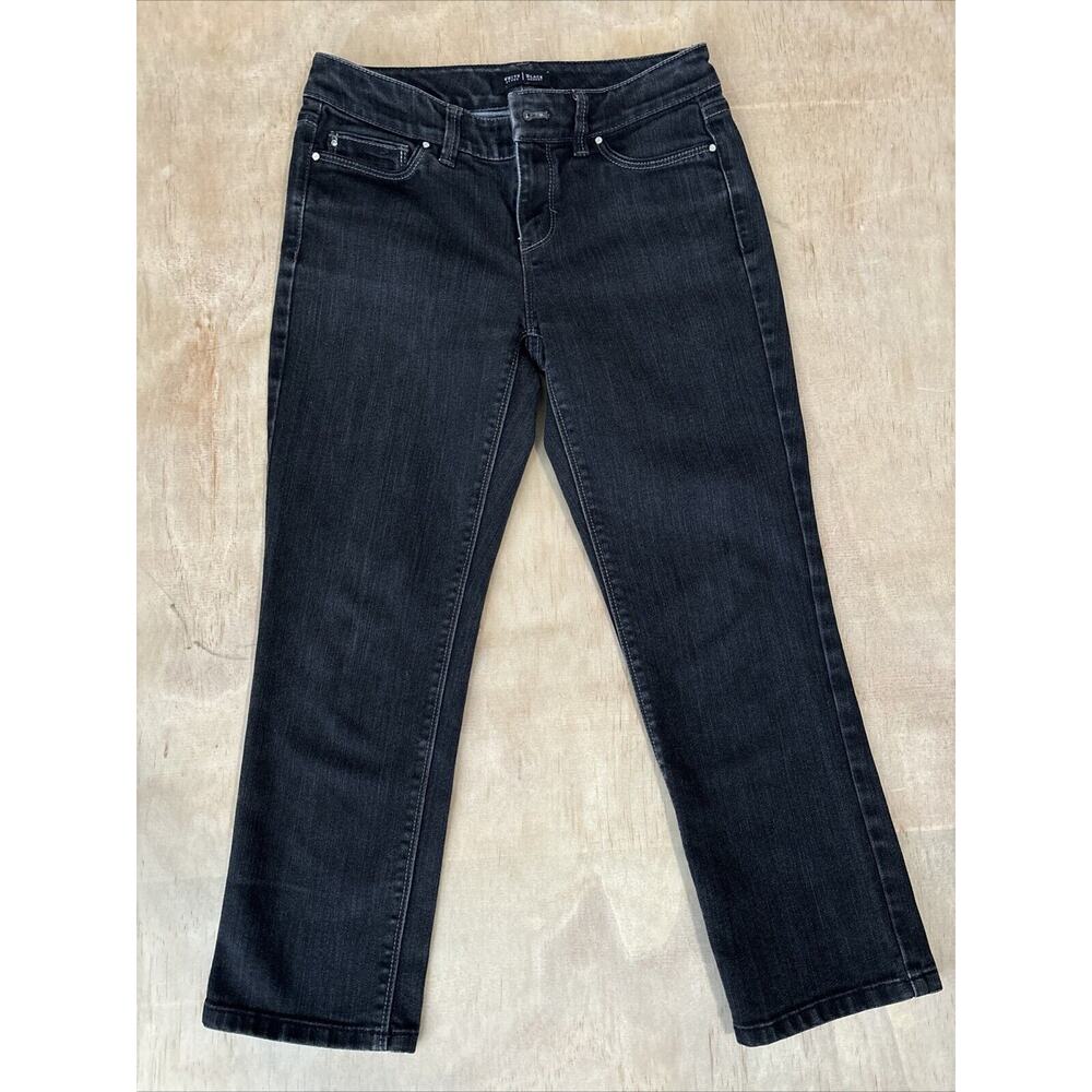 White House Black Market Blanc Sz 2 Cropped Ankle Womens Mid Rise Jeans